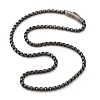 304 Stainless Steel Box Chain Necklaces for Women Men NJEW-A033-03G-AS-2