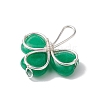 Dyed Natural Malaysia Jade Shamrock Pendants PALLOY-JF02785-04-4