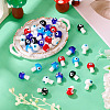 50Pcs 5 Colors Handmade Evil Eye Lampwork Beads Strands LAMP-TA0001-90-6