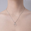 Non-Tarnish 201 Stainless Steel Hollow Eye Pendant Necklace NJEW-OY001-43-2