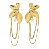 Flower Ion Plating(IP) 304 Stainless Steel Stud Earrings EJEW-G400-16G-1