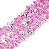 Electroplate Transparent Glass Beads Strands EGLA-Q136-01A-13-1