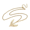 304 Stainless Steel Micro Pave Clear Cubic Zirconia Pendant Necklaces for Women NJEW-Z103-01G-07-4