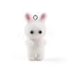 Flocking Resin Cute Bunny Pendants MACR-P043-J03-1