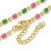 Brass Enamel Column Link Chain Necklaces NJEW-H039-10A-03G-1