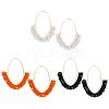 ANATTASOUL 3 Pairs 3 Colors Glass Seed Woven Beads Hoop Earrings EJEW-AN0003-74-1