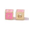 Rack Plating Brass Enamel Beads KK-B060-04G-05P-1