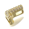 Brass Micro Pave Cubic Zirconia Letter Multi-Strand Links KK-D295-32G-12-2
