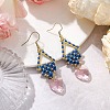 Glass Seed Beaded Dangle Earrings EJEW-MZ00323-4