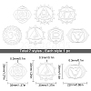 SUNNYCLUE 7 Sheets 7 Styles Chakra Theme Self Adhesive Brass Stickers DIY-SC0015-23P-2