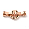 Rack Plating Brass Pave Cubic Zirconia Fold Over Clasps KK-Q772-09RG-02-2