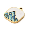 Ion Plating(IP) 304 Stainless Steel Enamel Pendants X-STAS-Q301-13G-2