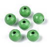 Spray Painted Round Natural Schima Wood Beads WOOD-A018-14mm-08-1