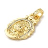 Rack Plating Brass Micro Pave Cubic Zirconia with Sea shell Pendants KK-Q795-15A-G-2