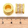 Brass Micro Pave Clear Cubic Zirconia European Beads KK-Z089-01G-3