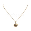 Natural Labradorite Copper Wire Wrapped Planet Pendant Brass Cable Chain Necklaces for Women NJEW-TA00260-04-2