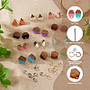 Cheriswelry DIY 12 Pairs 12 Style Two Tone Resin & Walnut Wood Stud Earring Findings DIY-CW0001-35-13