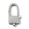 Brass Clear Cubic Zirconia Lobster Claw Clasps KK-Z078-48B-P-1