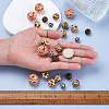 Fashewelry 100Pcs 5 Styles Printed Natural Wooden Beads WOOD-FW0001-03-12