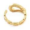 Rack Plating Brass Clear Cubic Zirconia Belt Shape Open Cuff Rings for Women KK-S371-06G-3