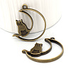 Alloy Open Back Bezel Moon Cat Pendants PW-WG49260-01-1