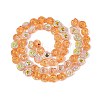 Electroplate Transparent Glass Beads Strands EGLA-Q136-02A-06-2