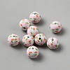 Printed Wood Beads WOOD-TAC0019-13-1