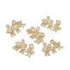 Brass Micro Pave Clear Cubic Zirconia Connector Charms KK-E068-VB362-4