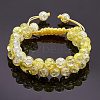Sparkling Round Glass Braided Bead Bracelet BJEW-SW00082-02-8