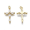 Brass Micro  Pave Clear Cubic Zirconia Pendants KK-R133-008G-NF-2