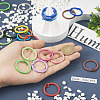  32Pcs 16 Colors Spray Painted Iron Split Key Rings IFIN-TA0001-56-12