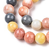 Opaque Crackle Glass Round Beads Strands GLAA-T031-10mm-01G-3