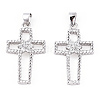 Rhodium Plated 925 Sterling Silver Micro Pave Clear Cubic Zirconia Pendants STER-T007-32P-1