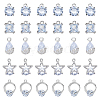 SUPERFINDINGS 30Pcs 5 Styles Alloy Cubic Zirconia Pendants ZIRC-FH0001-48-1