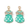 Alloy Rhinestone Pendants ENAM-B053-01G-01-2