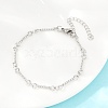 304 Stainless Steel Twisted Rope Link Chain Bracelets for Women BJEW-A160-09P-3
