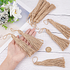 Gorgecraft 10Pcs Natural Jute Style Tassel AJEW-GF0005-11B-3