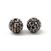 Round Grade A Rhinestone Clay Pave Beads RB-O027-02-2
