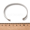 304 Stainless Steel Grooved Open Cuff Bangle Making BJEW-H644-01P-2