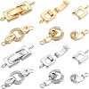 SUPERFINDINGS 8 Sets 2 Style Brass Fold Over Clasps KK-FH0002-20-1