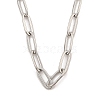 304 Stainless Steel Paperclip Chain Necklace for Women NJEW-C011-03P-02-4