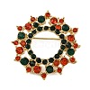 Rhinestone Alloy Brooches JEWB-M047-02G-05-1