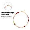 FIBLOOM 4 Pairs 4 Colors Bohemian Style Miyuki Seed Beaded Hoop Earrings EJEW-FI0001-83-3