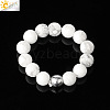 4MM Round Natural Howlite Beaded Stretch Rings VM0712-11-1