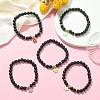 Natural Lava Rock Beaded Stretch Bracelets BJEW-JB09609-4