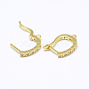 Brass Micro Pave AAA Cubic Zirconia Ear Harp Hoop Earring Findings KK-F699-01G-NR-2