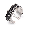 Word Good Lucky Alloy Enamel Open Cuff Ring RJEW-L119-01P-1