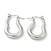 304 Stainless Steel Twist Oval Hoop Earrings for Women EJEW-G293-07P-1