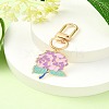 Alloy Enamel Flower Pendant Decorations HJEW-YW00023-02-1