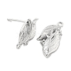 Brass Micro Pave Cubic Zirconia Stud Earring Findings KK-U015-05P-2